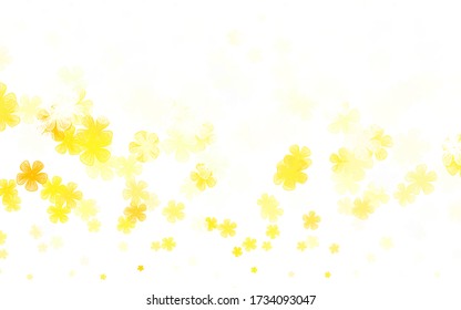 Vector amarillo claro fondo natural con flores. Ilustración abstracta moderna con flores. Patrón elegante para tu libro de marca.