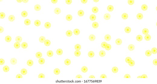 Hellgelbe Vektorillustration, natürliche Anordnung mit Blumen. Illustration mit abstrakten bunten Blumen mit Farbverlauf. Das beste Design für Ihr Unternehmen.