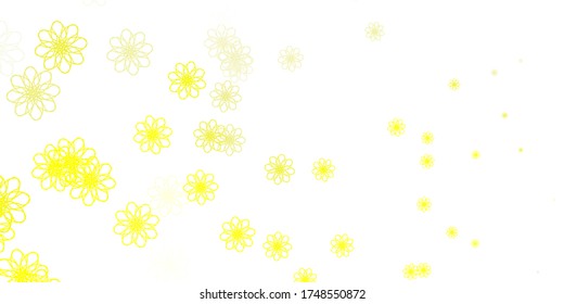 Light Yellow vector natural layout with flowers. Colorful flowers in natural style on simple background. Pattern for women day promotion.