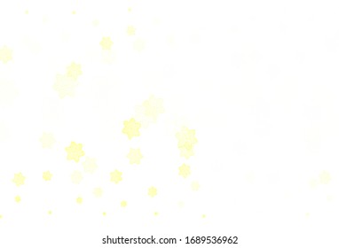 Light Yellow vector natural pattern with flowers. Decorative design of flowers on white background. Pattern for wallpapers, coloring books.