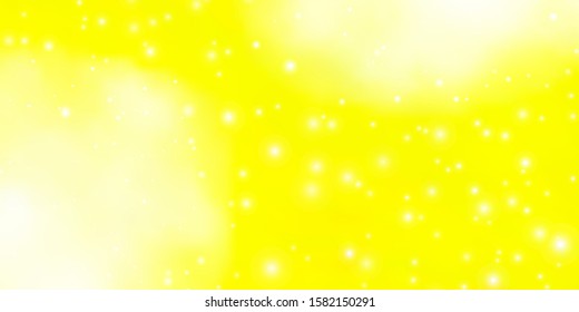 Light Yellow vector pattern with abstract stars. Blur decorative design in simple style with stars. Best design for your ad, poster, banner.