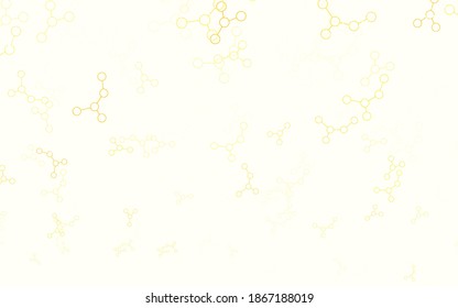 Light Yellow vector pattern with artificial intelligence network. Colored AI structure with gradient lines and dots. Design for depiction of cyber innovations.