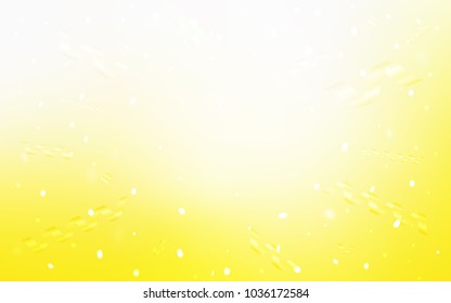 Light Yellow vector pattern with christmas ribbons. Blurred decorative design in anniversary style with confetti. The pattern can be used for birthday gifts, congratulations.