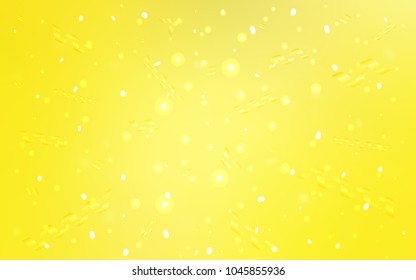 Light Yellow vector pattern with christmas ribbons. Blurred decorative design in anniversary style with confetti. The pattern can be used for new year ad, booklets.