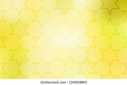 Light Yellow vector pattern with christmas stars. Modern geometrical abstract illustration with stars. Smart design for your business advert.