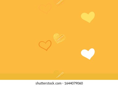 Light Yellow vector pattern with colorful hearts. Beautiful abstract hearts on colorful gradient background. Pattern for valentine's ad, booklets.