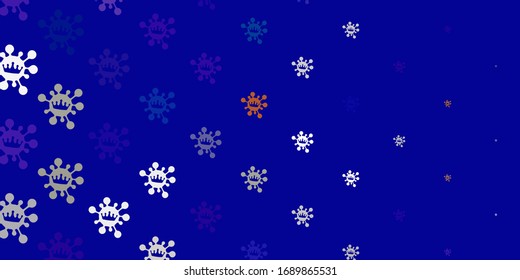 Light yellow vector pattern with coronavirus elements. Colorful  gradient illness symbols in simple abstract style. Simple drawing against danger fever.