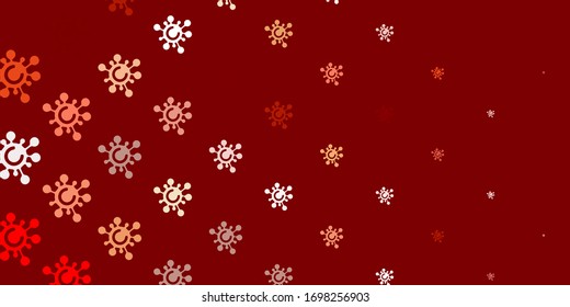 Light Yellow vector pattern with coronavirus elements. Smart illustration with covid signs in decorative style. Simple drawing against danger fever.