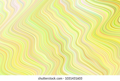 Light Yellow vector pattern with curved circles. Shining illustration, which consist of blurred lines, circles. The template for cell phone backgrounds.