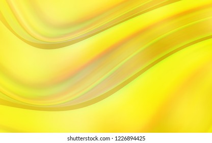 Light Yellow vector pattern with curved circles. Brand new colored illustration in marble style with gradient. The best blurred design for your business.