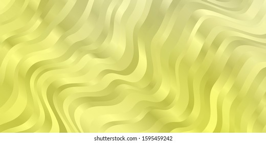 Light Yellow vector pattern with curved lines. Colorful illustration with curved lines. Best design for your posters, banners.