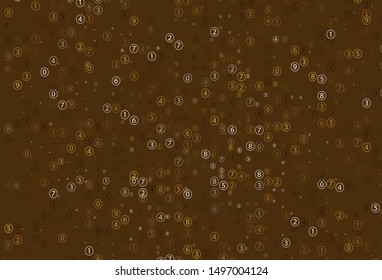 Light Yellow vector pattern with Digit symbols. Illustration with Numeral symbols on abstract template. Pattern for school, grammar websites.