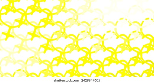 Light Yellow vector pattern with feminism elements. Illustration with signs of women's strength and power. Elegant design for wallpapers.