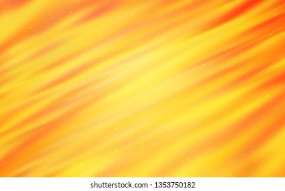 Light Yellow vector pattern with night sky stars. Shining illustration with sky stars on abstract template. Best design for your ad, poster, banner.