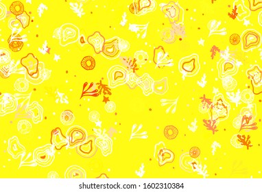 Light Yellow vector pattern with random forms. Colorful chaotic forms with gradient in modern style. Modern design for your business card.