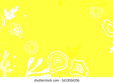 Light Yellow vector pattern with random forms. Colorful chaotic forms with gradient in modern style. Background for a cell phone.