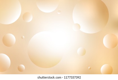 Light Yellow vector pattern with spheres. Blurred decorative design in abstract style with bubbles. Pattern can be used for beautiful websites.