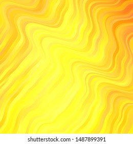 Light Yellow vector pattern with wry lines. Illustration in halftone style with gradient curves. Smart design for your promotions.