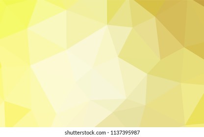 Light Yellow vector polygonal pattern. Creative illustration in halftone style with triangles. Brand new style for your business design.