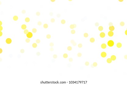 Light Yellow vector red banner with set of circles, dots. Donuts Background. Creative Design Template. Technological halftone illustration.