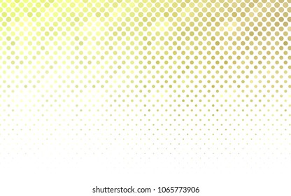 Light Yellow vector red banner with set of circles, dots. Donuts Background. Creative Design Template. Technological halftone illustration.