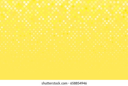Light Yellow vector red banner with set of circles, dots. Donuts Background. Creative Design Template. Technological halftone illustration.