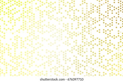 Light Yellow vector red banner with set of circles, dots. Donuts Background. Creative Design Template. Technological halftone illustration.