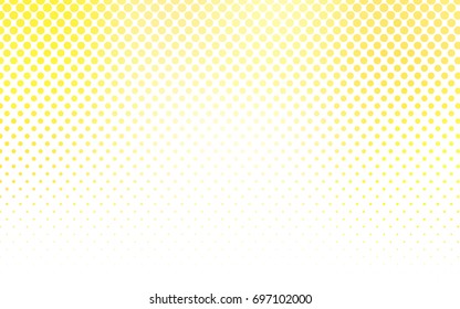 Light Yellow vector red banner with set of circles, dots. Donuts Background. Creative Design Template. Technological halftone illustration.