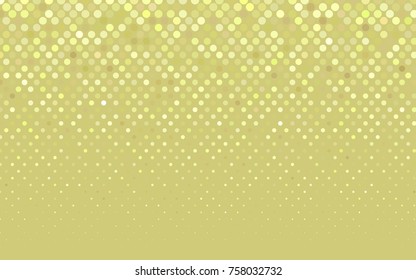 Light Yellow vector red banner with set of circles, dots. Donuts Background. Creative Design Template. Technological halftone illustration.