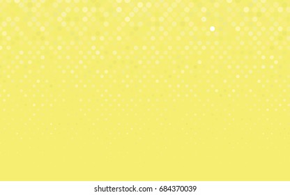 Light Yellow vector red pattern of geometric circles, shapes. Colorful mosaic banner. Geometric background with colored disks.