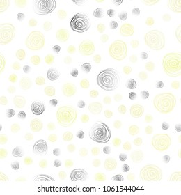 Light Yellow vector seamless abstract doodle template. Creative illustration in blurred style with flowers. Pattern for colorful books and pages for kids.