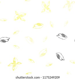 Light Yellow vector seamless abstract background with leaves. Creative illustration in blurred style with leaves. Pattern for design of fabric, wallpapers.