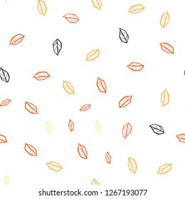 Light Yellow vector seamless abstract pattern with leaves. Modern geometrical abstract illustration with leaves. Template for business cards, websites.
