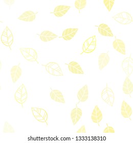 Light Yellow vector seamless abstract pattern with leaves. leaves on elegant natural pattern with gradient. Trendy design for wallpaper, fabric makers.
