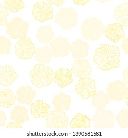 Light Yellow vector seamless abstract design with flowers. Flowers in natural style on white background. Design for textile, fabric, wallpapers.
