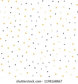 Light Yellow vector seamless backdrop with dots. Modern abstract illustration with colorful water drops. Pattern for design of fabric, wallpapers.