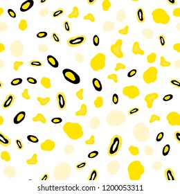 Light Yellow vector seamless backdrop with dots. Glitter abstract illustration with blurred drops of rain. Pattern for design of window blinds, curtains.