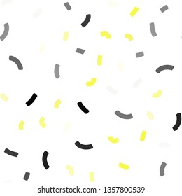 Light Yellow vector seamless background with bent lines. A sample with blurred bubble shapes. Pattern for your business design.
