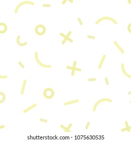 Light Yellow vector seamless cover with abstract shapes. Decorative abstract design of repeating lines, circles. Template for business cards, websites.