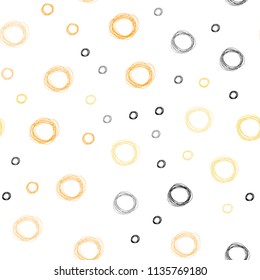 Light Yellow vector seamless cover with spots. Blurred decorative design in abstract style with bubbles. New design for ad, poster, banner of your website.