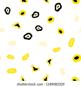 Light Yellow vector seamless cover with spots. Abstract illustration with colored bubbles in nature style. Template for business cards, websites.