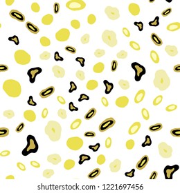 Light Yellow vector seamless cover with spots. Modern abstract illustration with colorful water drops. Pattern for design of fabric, wallpapers.