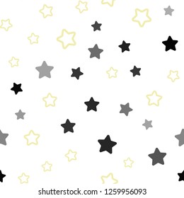 Light Yellow vector seamless cover with small and big stars. Modern geometrical abstract illustration with stars. Texture for window blinds, curtains.