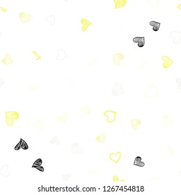 Light Yellow vector seamless cover with quote LOVE YOU, hearts. Illustration with phrase LOVE YOU, hearts for valentine's day. Design for wallpaper, fabric makers.