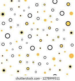 Light Yellow vector seamless cover with spots. Blurred decorative design in abstract style with bubbles. Pattern for trendy fabric, wallpapers.