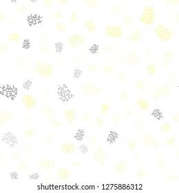 Light Yellow vector seamless doodle backdrop with leaves, branches. Colorful illustration in doodle style with leaves, branches. Trendy design for wallpaper, fabric makers.