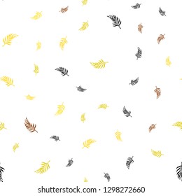 Light Yellow vector seamless doodle background with leaves. Brand new colored illustration in blurry style with leaves. Pattern for trendy fabric, wallpapers.