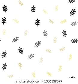 Light Yellow vector seamless doodle template with leaves. Colorful illustration in doodle style with leaves. Pattern for trendy fabric, wallpapers.