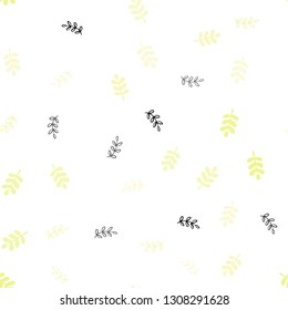 Light Yellow vector seamless doodle pattern with leaves. New colorful illustration in doodle style with leaves. Template for business cards, websites.