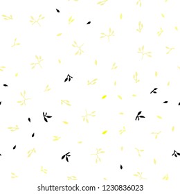 Light Yellow vector seamless elegant wallpaper with leaves. Creative illustration in blurred style with leaves. Design for textile, fabric, wallpapers.